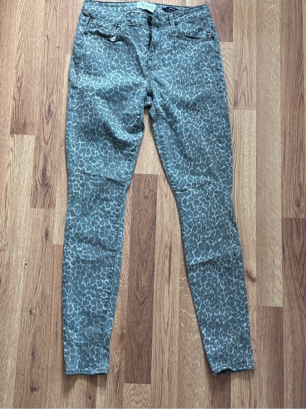 Leopard Print Parker smith Skinny Jeans - Gray/ green